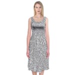 Silver Glitter Texture, Light Creative Background Midi Sleeveless Dress