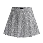 Silver Glitter Texture, Light Creative Background Mini Flare Skirt