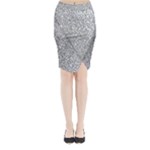 Silver Glitter Texture, Light Creative Background Midi Wrap Pencil Skirt