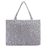 Silver Glitter Texture, Light Creative Background Zipper Medium Tote Bag