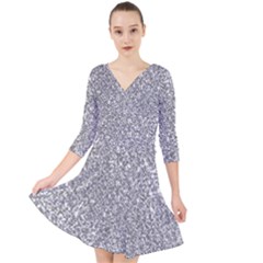 Quarter Sleeve Front Wrap Dress 