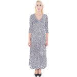 Silver Glitter Texture, Light Creative Background Quarter Sleeve Wrap Maxi Dress