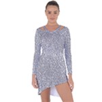 Silver Glitter Texture, Light Creative Background Asymmetric Cut-Out Shift Dress