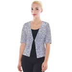 Silver Glitter Texture, Light Creative Background Cropped Button Cardigan