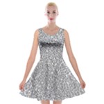 Silver Glitter Texture, Light Creative Background Velvet Skater Dress