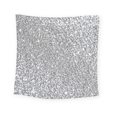 Silver Glitter Texture, Light Creative Background Square Tapestry (Small) from ArtsNow.com