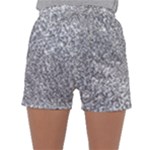 Silver Glitter Texture, Light Creative Background Sleepwear Shorts