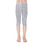 Silver Glitter Texture, Light Creative Background Kids  Capri Leggings 