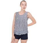 Silver Glitter Texture, Light Creative Background Bubble Hem Chiffon Tank Top