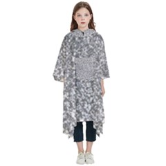 Silver Glitter Texture, Light Creative Background Kids  Hooded Rain Ponchos from ArtsNow.com