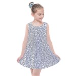 Silver Glitter Texture, Light Creative Background Kids  Summer Dress