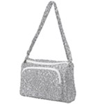 Silver Glitter Texture, Light Creative Background Front Pocket Crossbody Bag