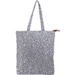 Silver Glitter Texture, Light Creative Background Double Zip Up Tote Bag