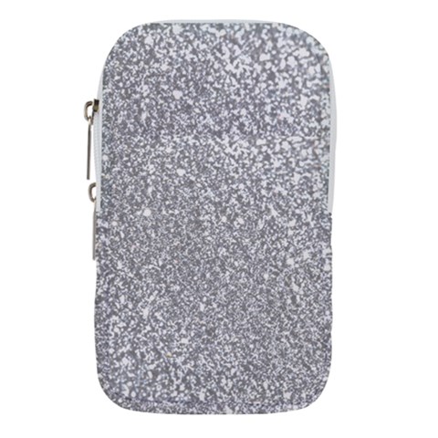 Silver Glitter Texture, Light Creative Background Waist Pouch (Small) from ArtsNow.com