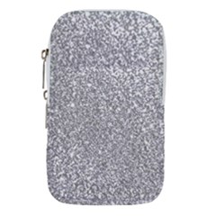 Silver Glitter Texture, Light Creative Background Waist Pouch (Small) from ArtsNow.com