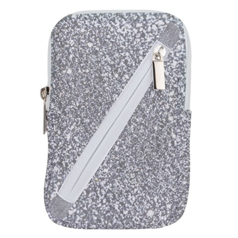 Silver Glitter Texture, Light Creative Background Belt Pouch Bag (Small) from ArtsNow.com