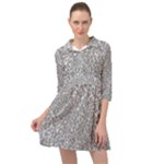 Silver Glitter Texture, Light Creative Background Mini Skater Shirt Dress