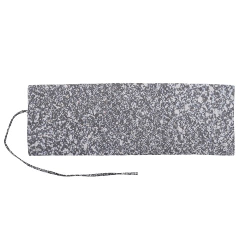 Silver Glitter Texture, Light Creative Background Roll Up Canvas Pencil Holder (M) from ArtsNow.com