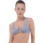 Silver Glitter Texture, Light Creative Background Ring Detail Bikini Top