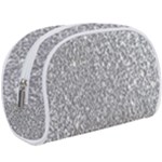 Silver Glitter Texture, Light Creative Background Make Up Case (Large)