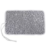 Silver Glitter Texture, Light Creative Background Pen Storage Case (L)