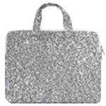 Silver Glitter Texture, Light Creative Background MacBook Pro 13  Double Pocket Laptop Bag