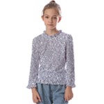 Silver Glitter Texture, Light Creative Background Kids  Frill Detail T-Shirt