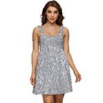 Silver Glitter Texture, Light Creative Background Ruffle Strap Babydoll Chiffon Dress