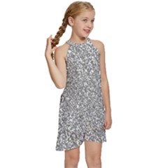 Kids  Halter Collar Waist Tie Chiffon Dress 