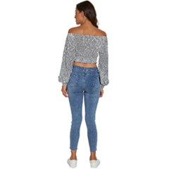 Long Sleeve Crinkled Weave Crop Top 