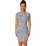 Silver Glitter Texture, Light Creative Background Fitted Knot Split End Bodycon Dress