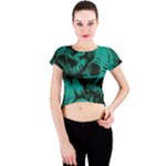 Skulls Crew Neck Crop Top