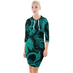 Quarter Sleeve Hood Bodycon Dress 