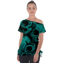 Off Shoulder Tie-Up T-Shirt 