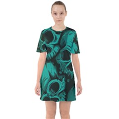 Sixties Short Sleeve Mini Dress 