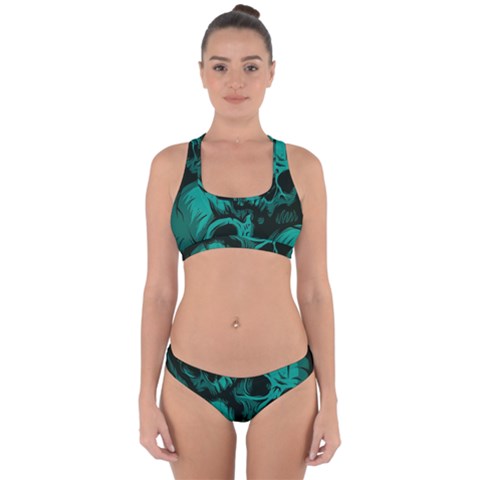 Skulls Cross Back Hipster Bikini Set from ArtsNow.com