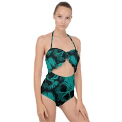 Scallop Top Cut Out Swimsuit 