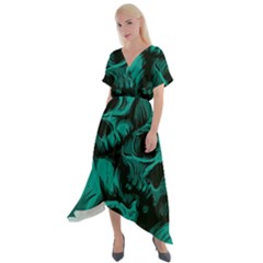 Cross Front Sharkbite Hem Maxi Dress 