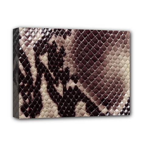 Snake Skin, Reptile Skin, Snake Skin Textures, Brown Snake Deluxe Canvas 16  x 12  (Stretched)  from ArtsNow.com