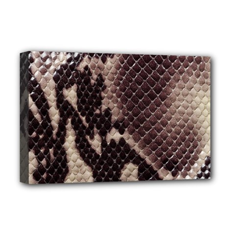 Snake Skin, Reptile Skin, Snake Skin Textures, Brown Snake Deluxe Canvas 18  x 12  (Stretched) from ArtsNow.com