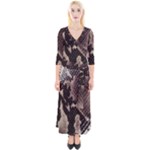 Snake Skin, Reptile Skin, Snake Skin Textures, Brown Snake Quarter Sleeve Wrap Maxi Dress