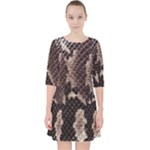 Snake Skin, Reptile Skin, Snake Skin Textures, Brown Snake Quarter Sleeve Pocket Dress