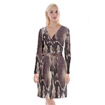 Snake Skin, Reptile Skin, Snake Skin Textures, Brown Snake Long Sleeve Velvet Front Wrap Dress