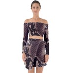 Snake Skin, Reptile Skin, Snake Skin Textures, Brown Snake Off Shoulder Top with Skirt Set