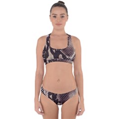 Snake Skin, Reptile Skin, Snake Skin Textures, Brown Snake Cross Back Hipster Bikini Set from ArtsNow.com