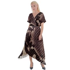 Cross Front Sharkbite Hem Maxi Dress 