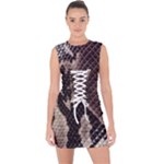 Snake Skin, Reptile Skin, Snake Skin Textures, Brown Snake Lace Up Front Bodycon Dress