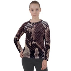 Snake Skin, Reptile Skin, Snake Skin Textures, Brown Snake Women s Long Sleeve Raglan T