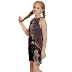 Kids  Halter Collar Waist Tie Chiffon Dress 