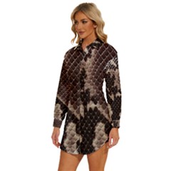 Womens Long Sleeve Shirt Dress 